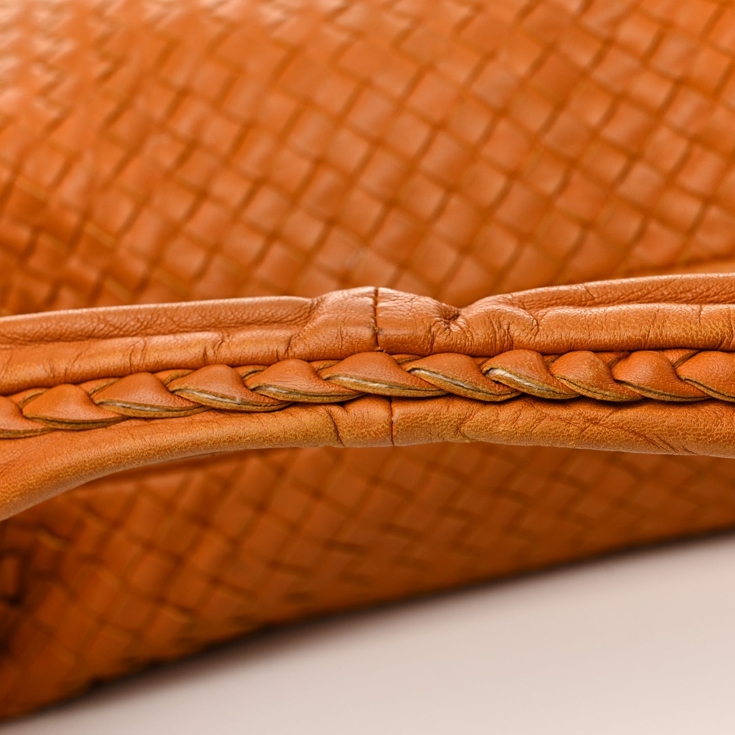 Nappa Intrecciato Large Veneta Hobo Ochre