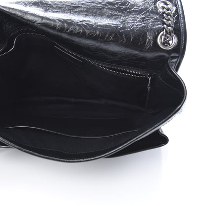 Saint Laurent Crinkled Calfskin Matelasse Monogram Large Niki Chain Satchel Black 5 of 10