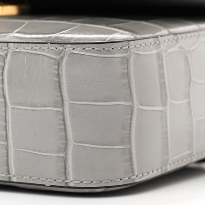 Chloe Calfskin Crocodile Embossed Mini C Bag Stormy Grey 10 of 11