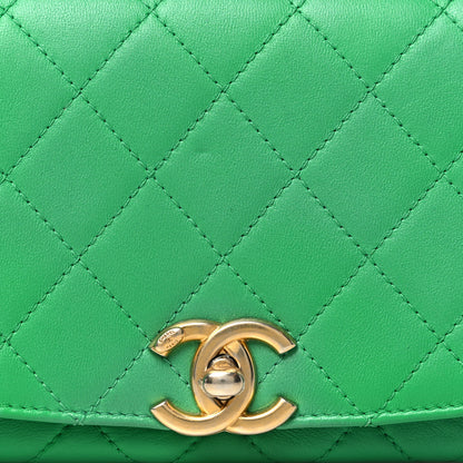 Chanel Lambskin Quilted La Parisienne Top Handle Flap Green 8 of 10