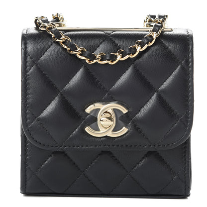 Chanel Lambskin Quilted Mini Trendy CC Chain Wallet Black 1 of 11