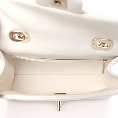 Chanel Caviar Quilted Mini Retro Twist Top Handle Flap White 5 of 9