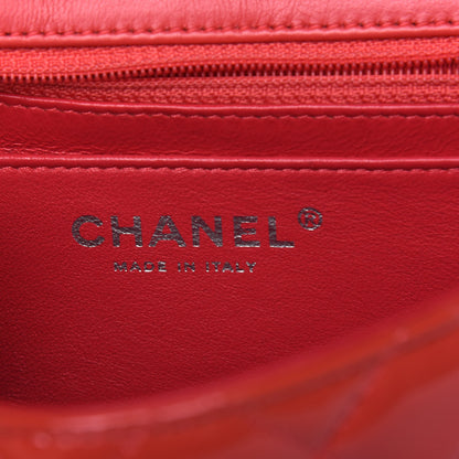 Chanel Patent Quilted Mini Square Flap Orange 7 of 13