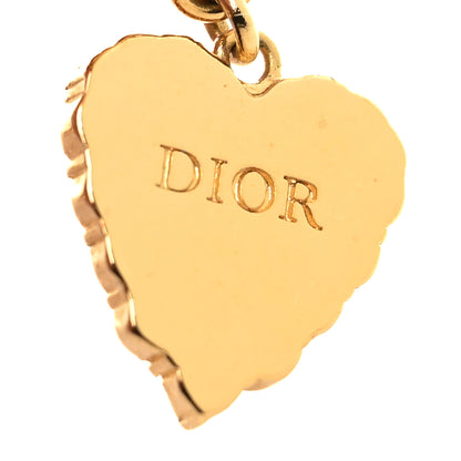 Christian Dior Crystal CD Heart Earrings Gold 3 of 3