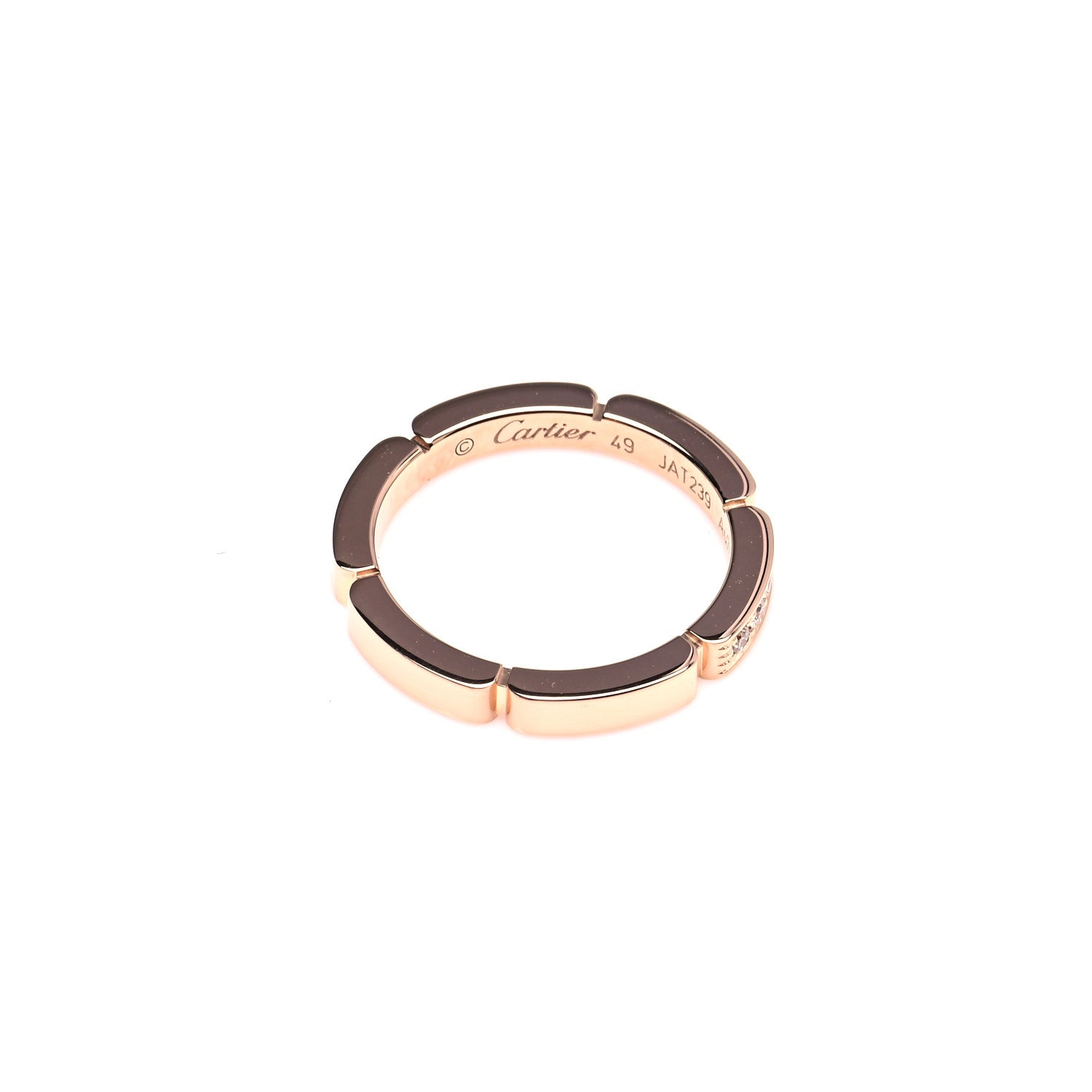 Cartier 18K Pink Gold Diamond Maillon Panthere Half Diamond Wedding Band Ring 49 4.75 4 of 7