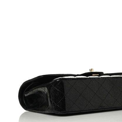 Chanel Patent Quilted Sparkle Glitter Medium Double Flap Black 5 of 14