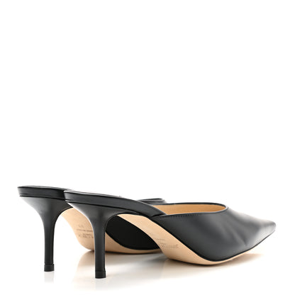 Jimmy Choo Liquid Calfskin Rav 65 Pointed Toe Mule Pumps 37 Black 4 of 7