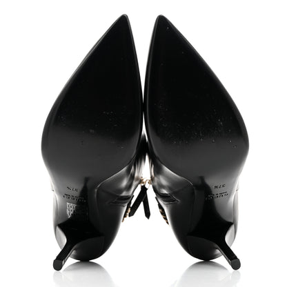 Gucci Calfskin Signoria Ankle Boots 37.5 Black 5 of 9