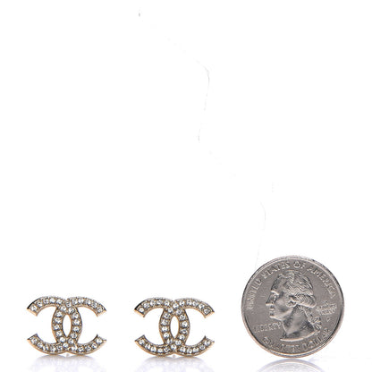 Chanel Crystal CC Earrings Gold 2 of 10