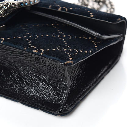 Gucci Velvet Skipper Crystal GG Monogram Small Dionysus Shoulder Bag Blue Beige Black 7 of 11