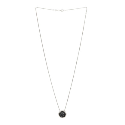 John Hardy Sterling Silver Black Sapphire Small Bamboo Round Pendant Necklace 3 of 5