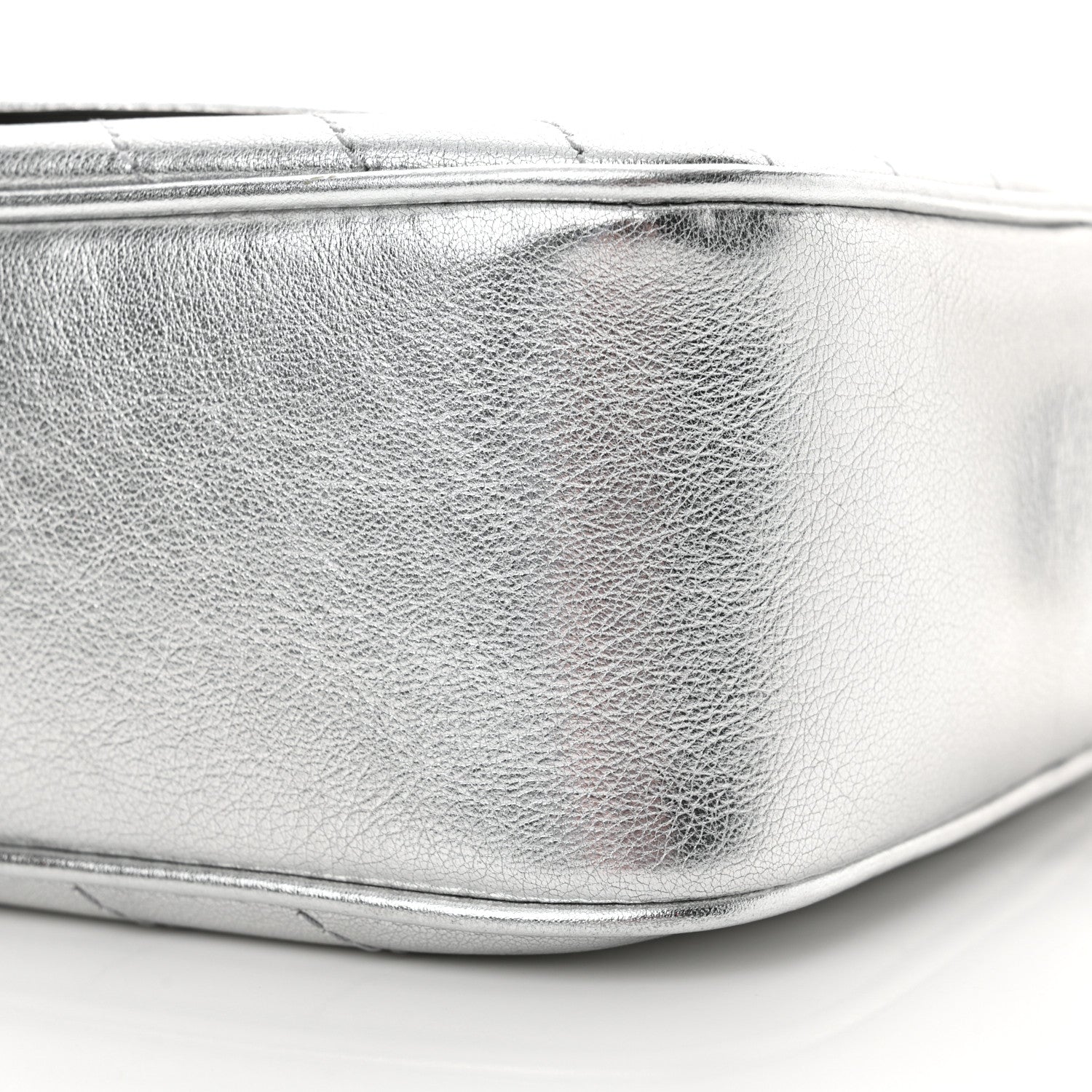 Gucci Metallic Sakai Be Green Calfskin Diagonal Stitched Small Blondie Shoulder Bag Silver 10 of 10