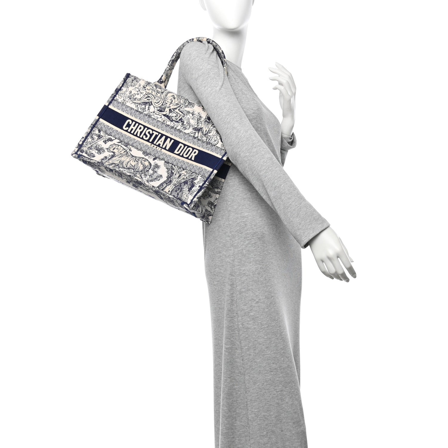 Christian Dior Canvas Embroidered Medium Dioriviera Toile De Jouy Book Tote Blue 3 of 27