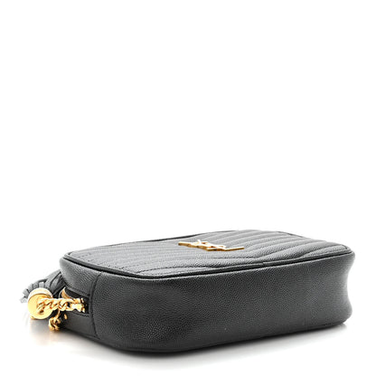 Saint Laurent Grain De Poudre Matelasse Monogram Mini Lou Camera Bag Black 4 of 10