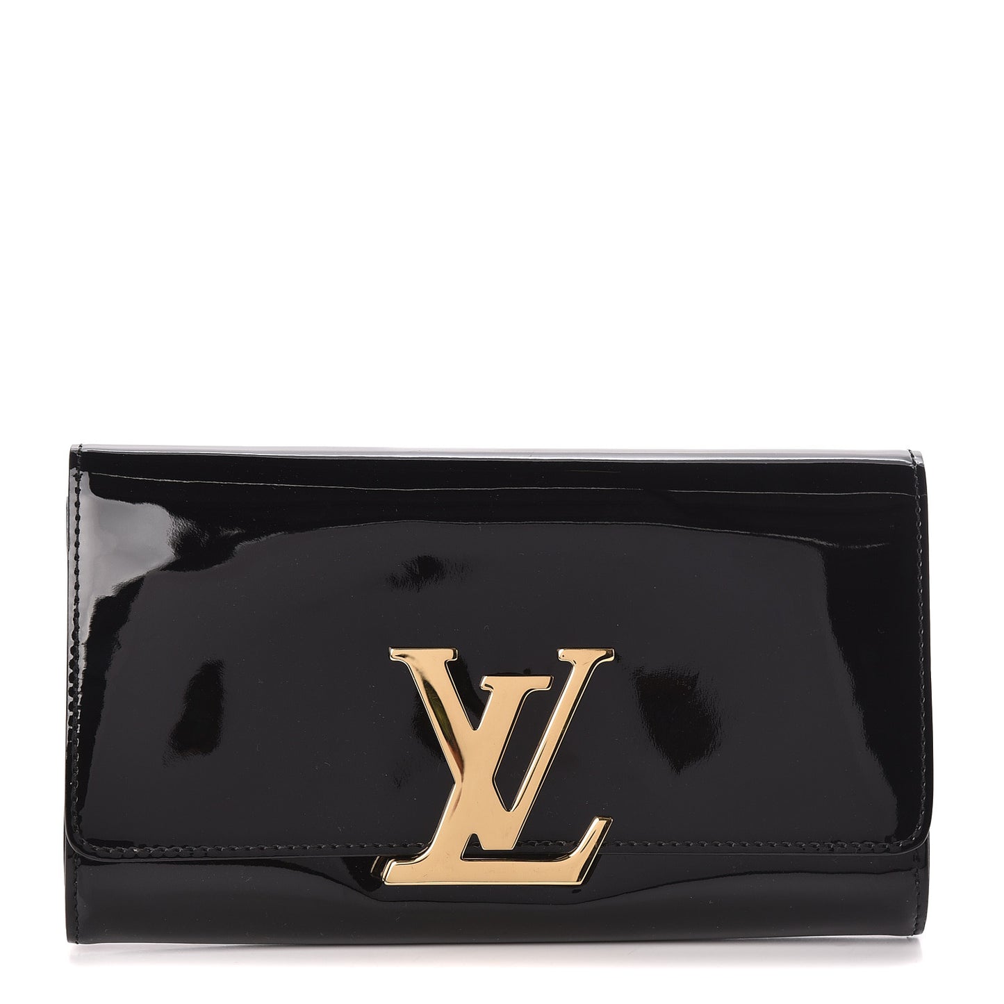 Patent Louise Clutch Black