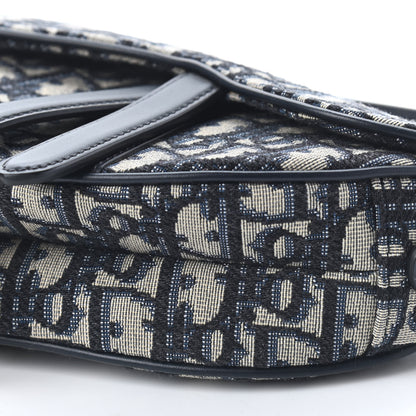 Christian Dior Oblique Mini Saddle Bag Blue 8 of 9