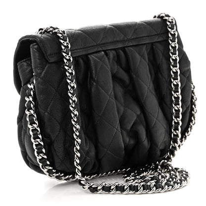 Chanel Washed Lambskin Quilted Medium Chain Around Messenger Black 3 of 11