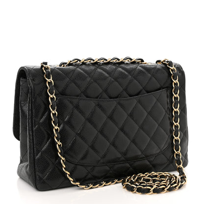 Chanel Caviar Quilted Jumbo Single Flap Black 3 of 11