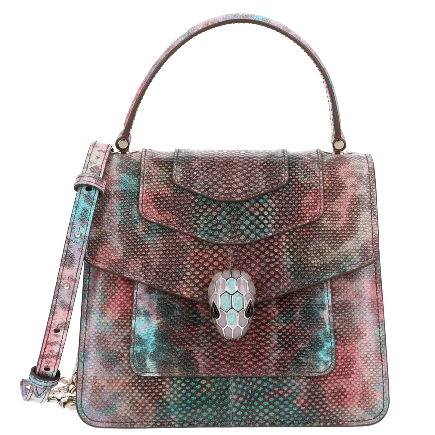 Metallic Karung Serpenti Forever Top Handle Multicolor