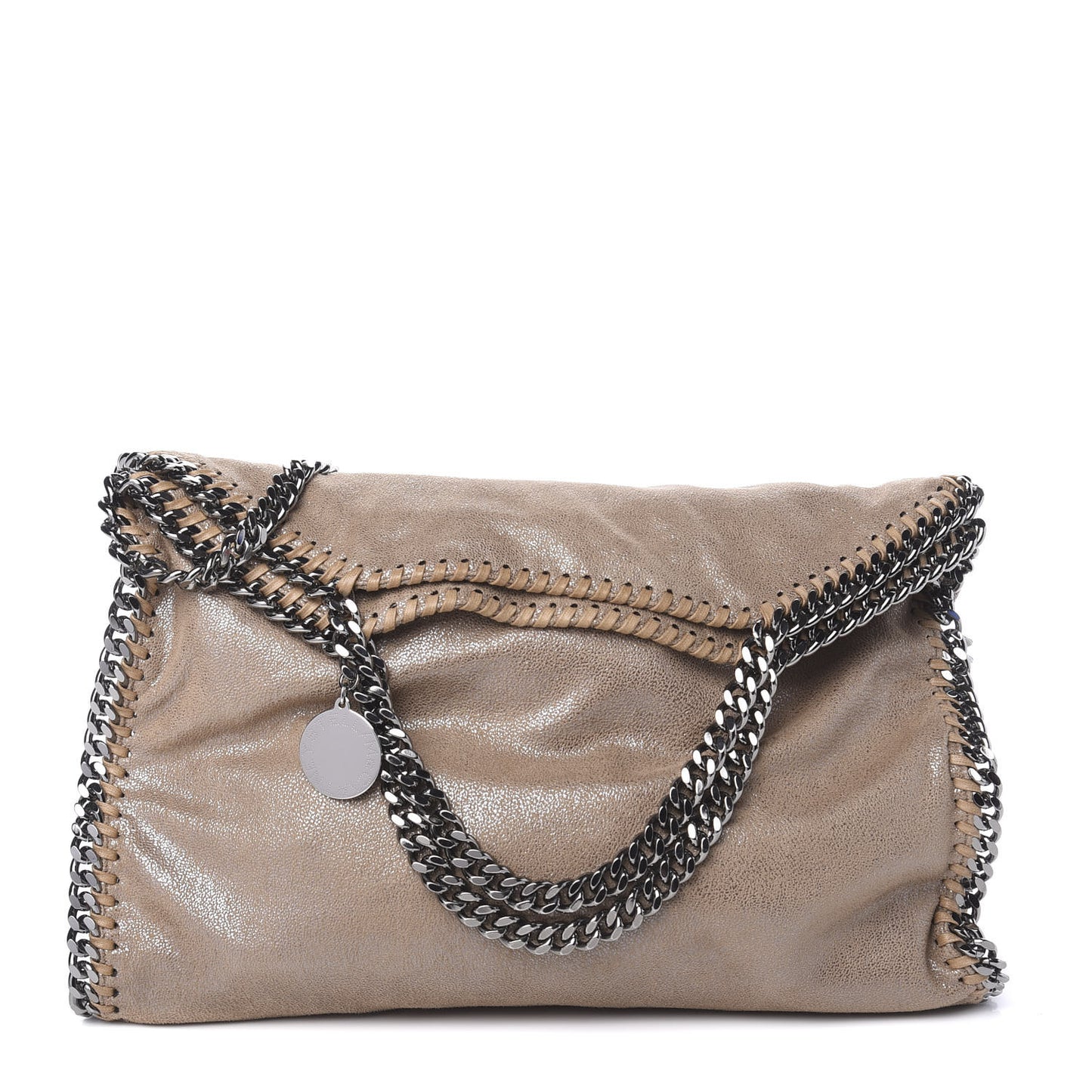 Shaggy Deer Falabella Fold Over Tote Taupe