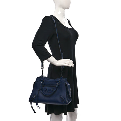 Balenciaga Grained Calfskin Black Hardware Neo Classic City Navy 2 of 9