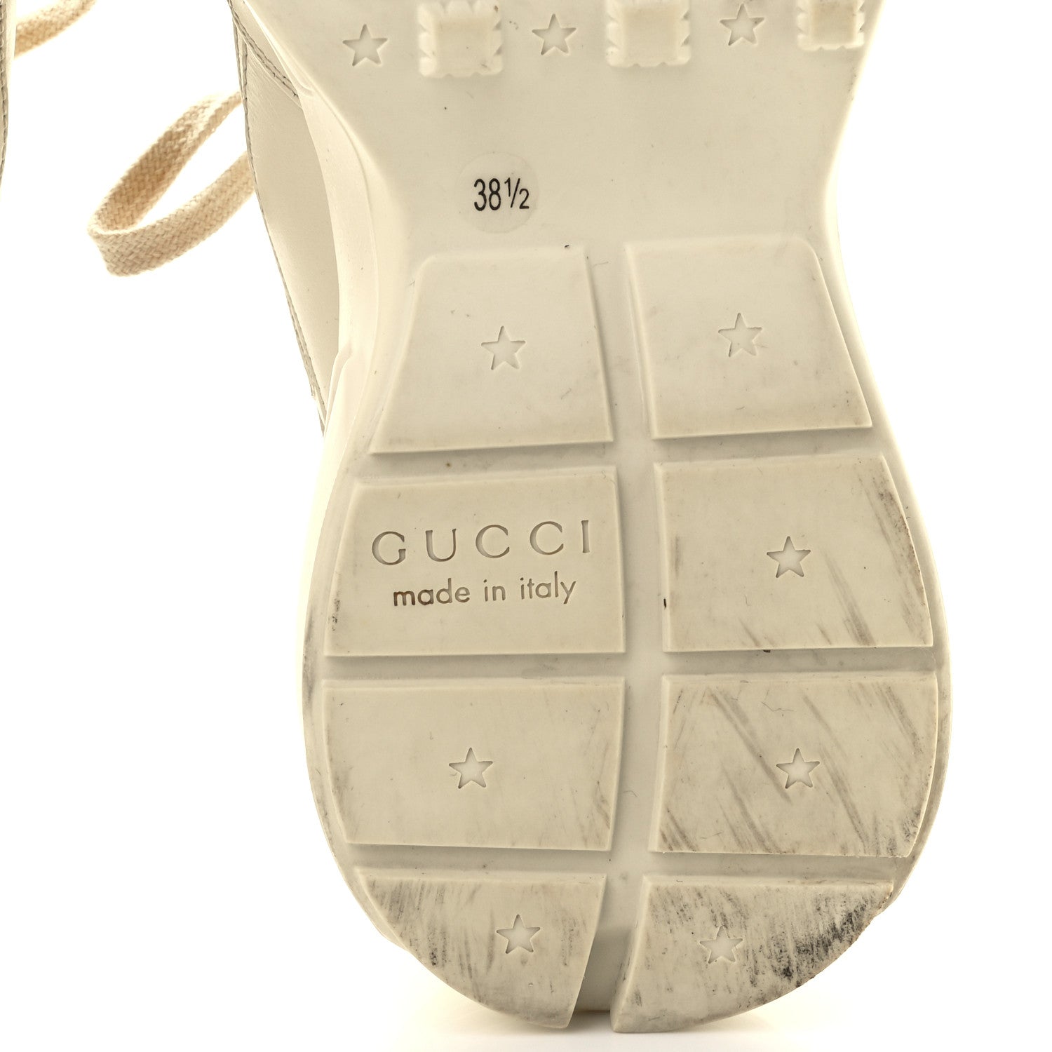 Gucci Calfskin Logo Womens Rhyton Sneakers 38.5 Ivory 8 of 10