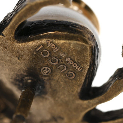 Gucci Crystal Pearl GG Bee Earrings Gold 4 of 5