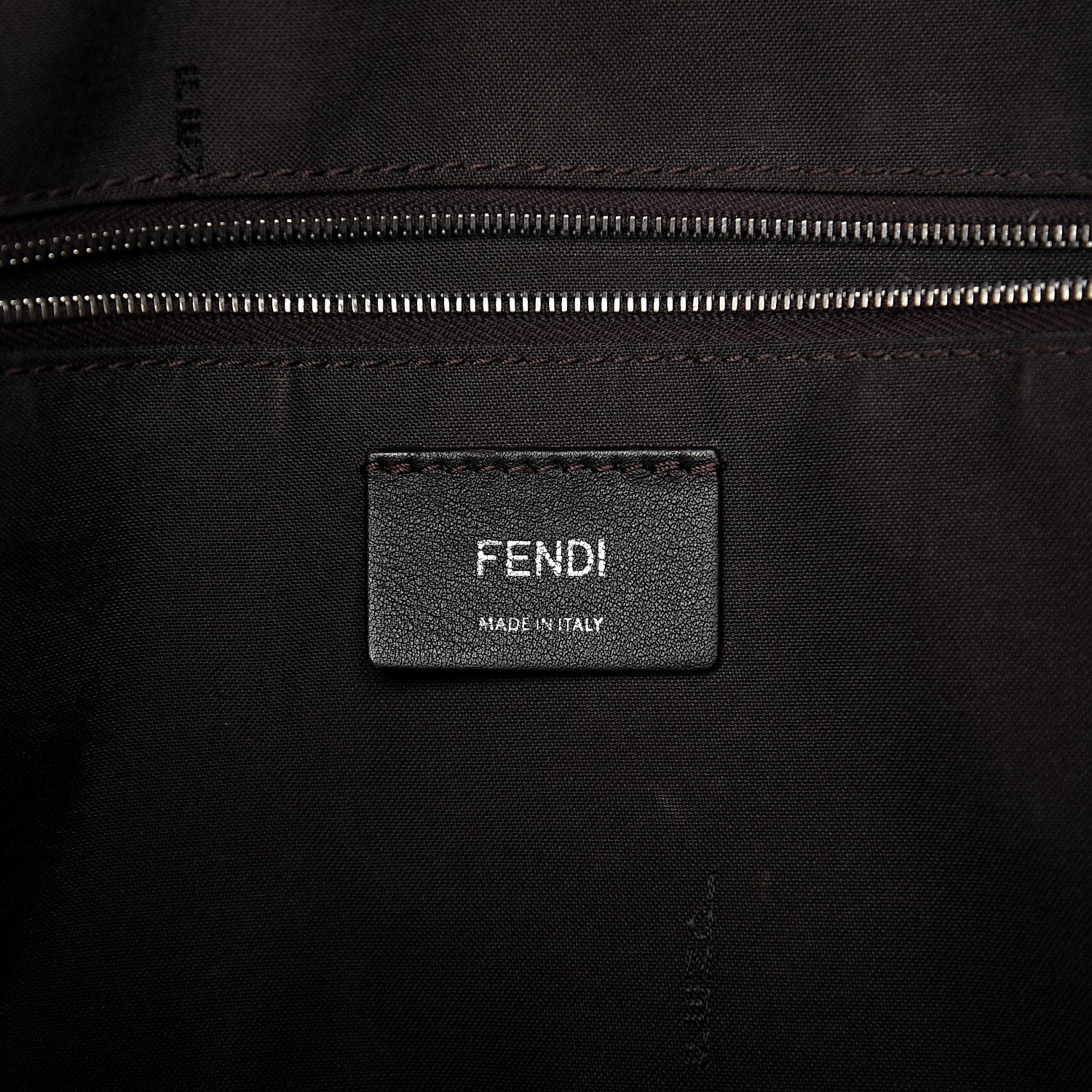 Fendi Glazed Fabric Vitello Century FF 1974 Stamp Patch Shopping Tote Mogano Panna Caramello 5 of 12