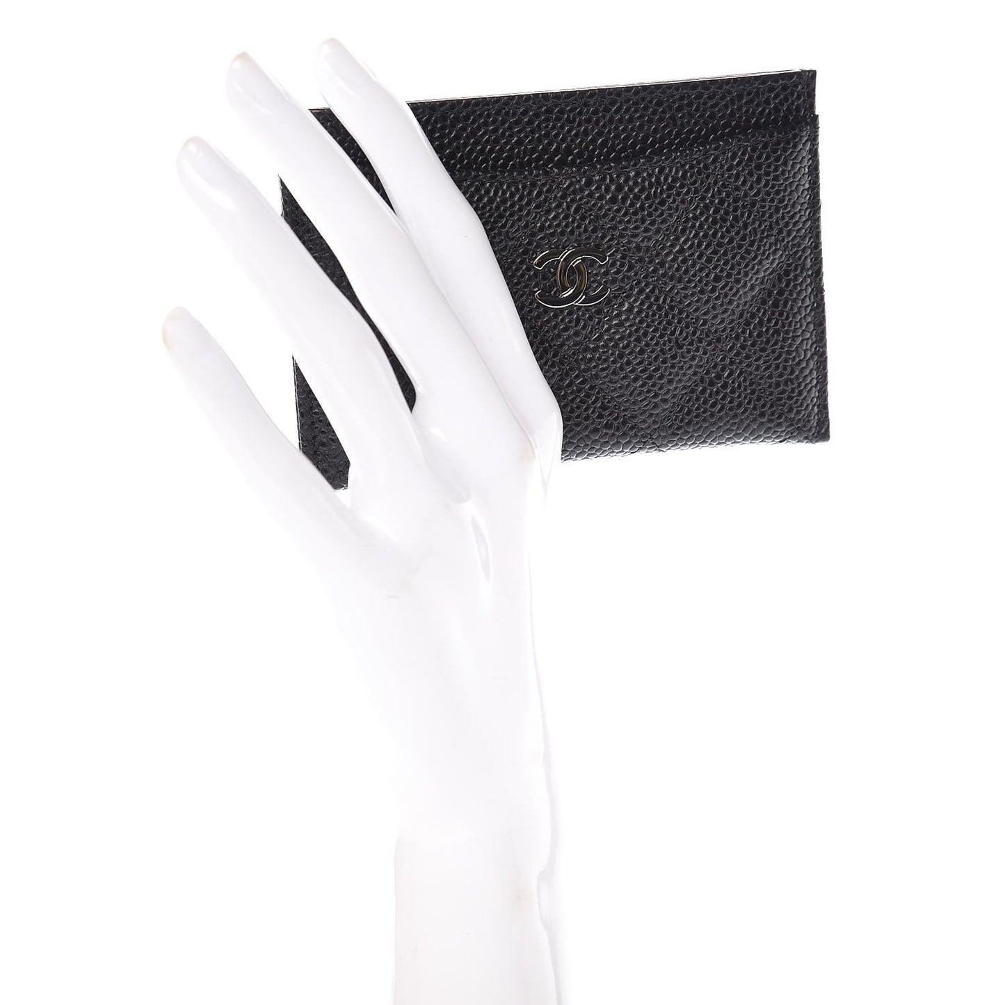 Caviar Quilted Card Holder Black
