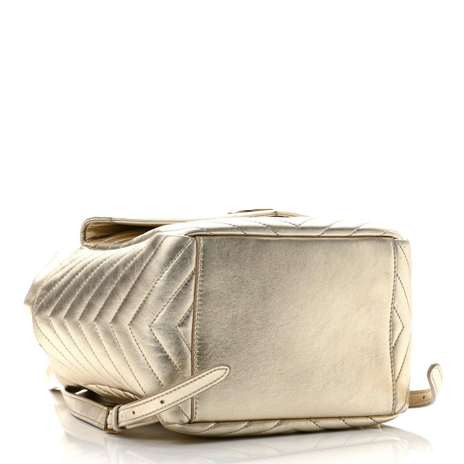 Saint Laurent Lambskin Matelasse Monogram Joe Backpack Pale Gold 4 of 10