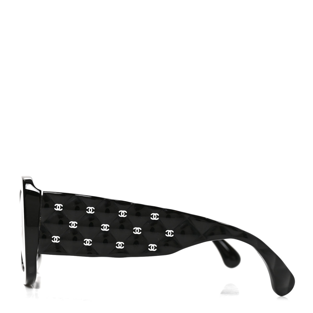 Chanel Acetate Quilted CC Rectangle Sunglasses 5483-A Black 3 of 7