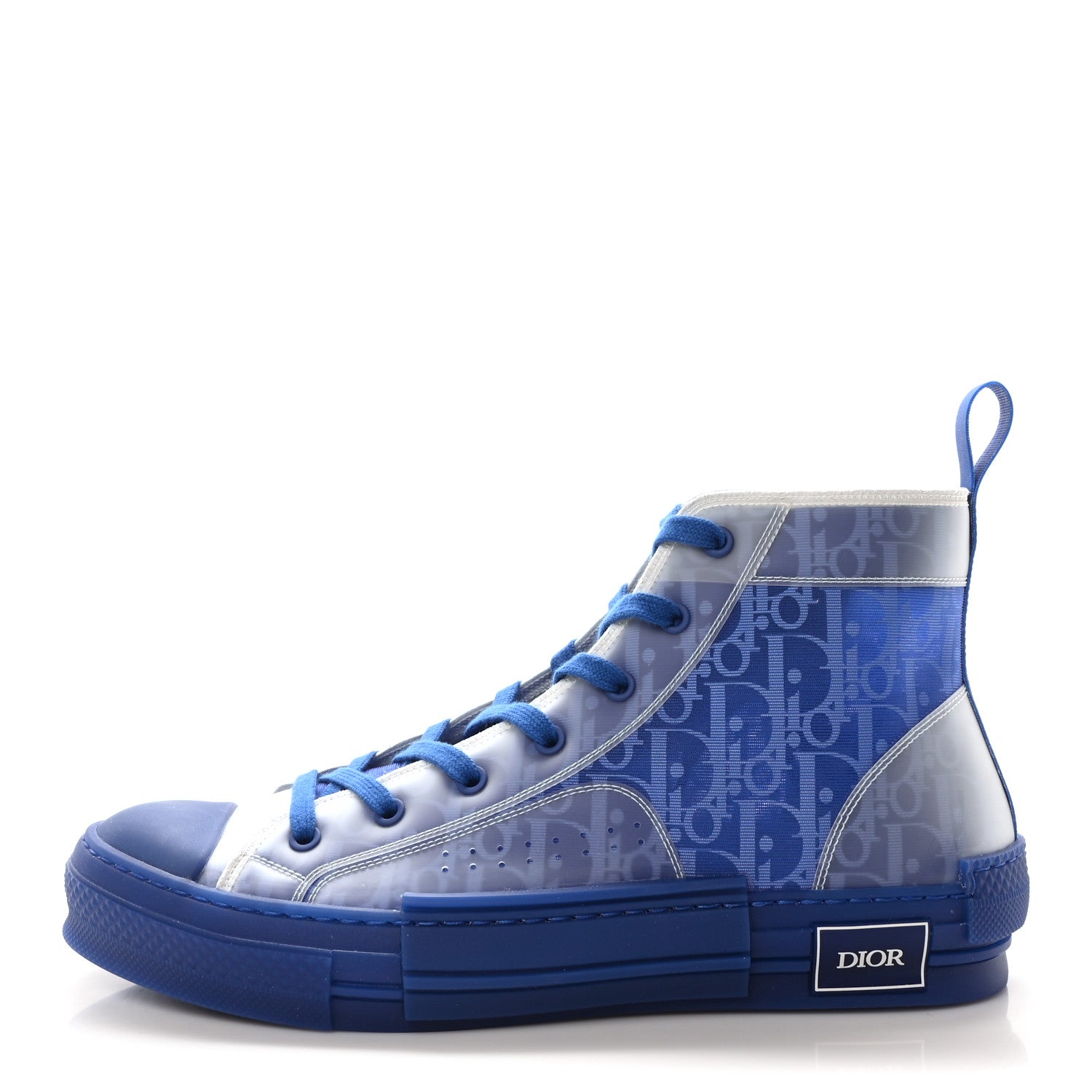 Christian Dior Technical Canvas Oblique Mens B23 High Top Sneakers 44 Blue 1 of 9