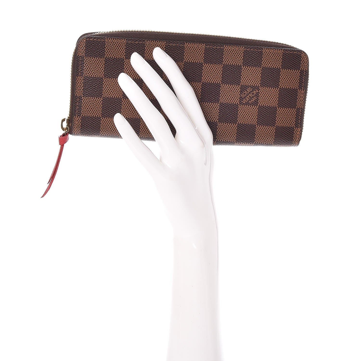 Louis Vuitton Damier Ebene Clemence Wallet Cherry 2 of 7