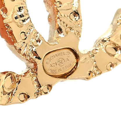 Chanel Metal Textured CC Earrings Gold 4 of 4