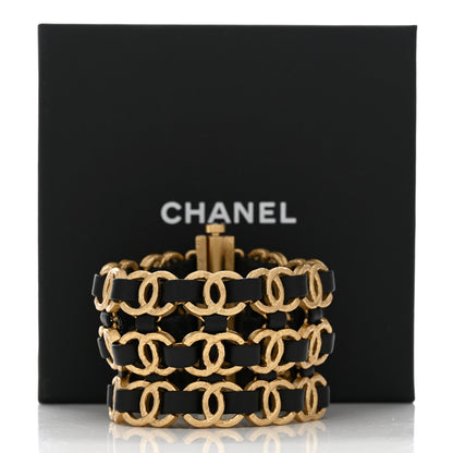 Chanel Lambskin CC Chain Bracelet Black Gold 5 of 5