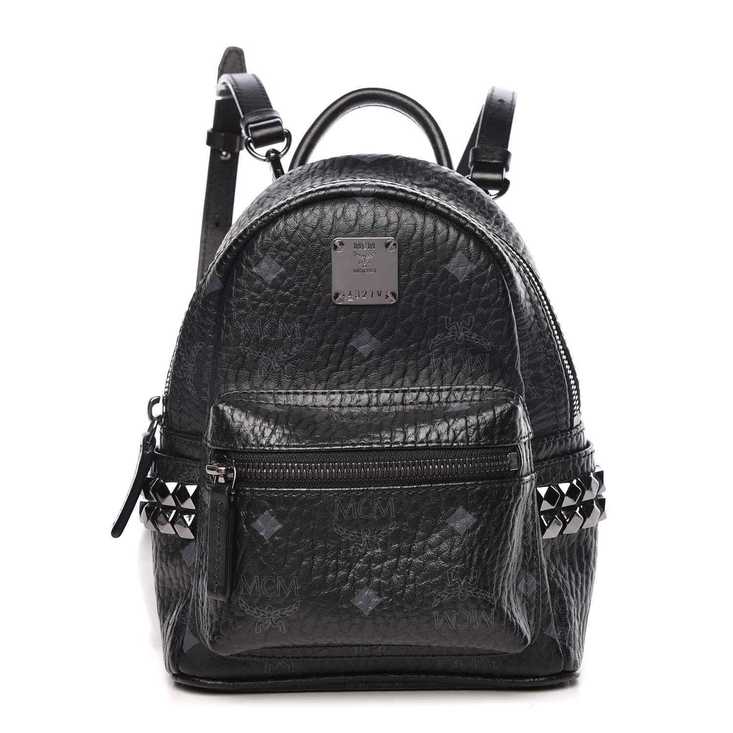 MCM Visetos Side Stud X-Mini Stark Bebe Boo Backpack Black 1 of 18