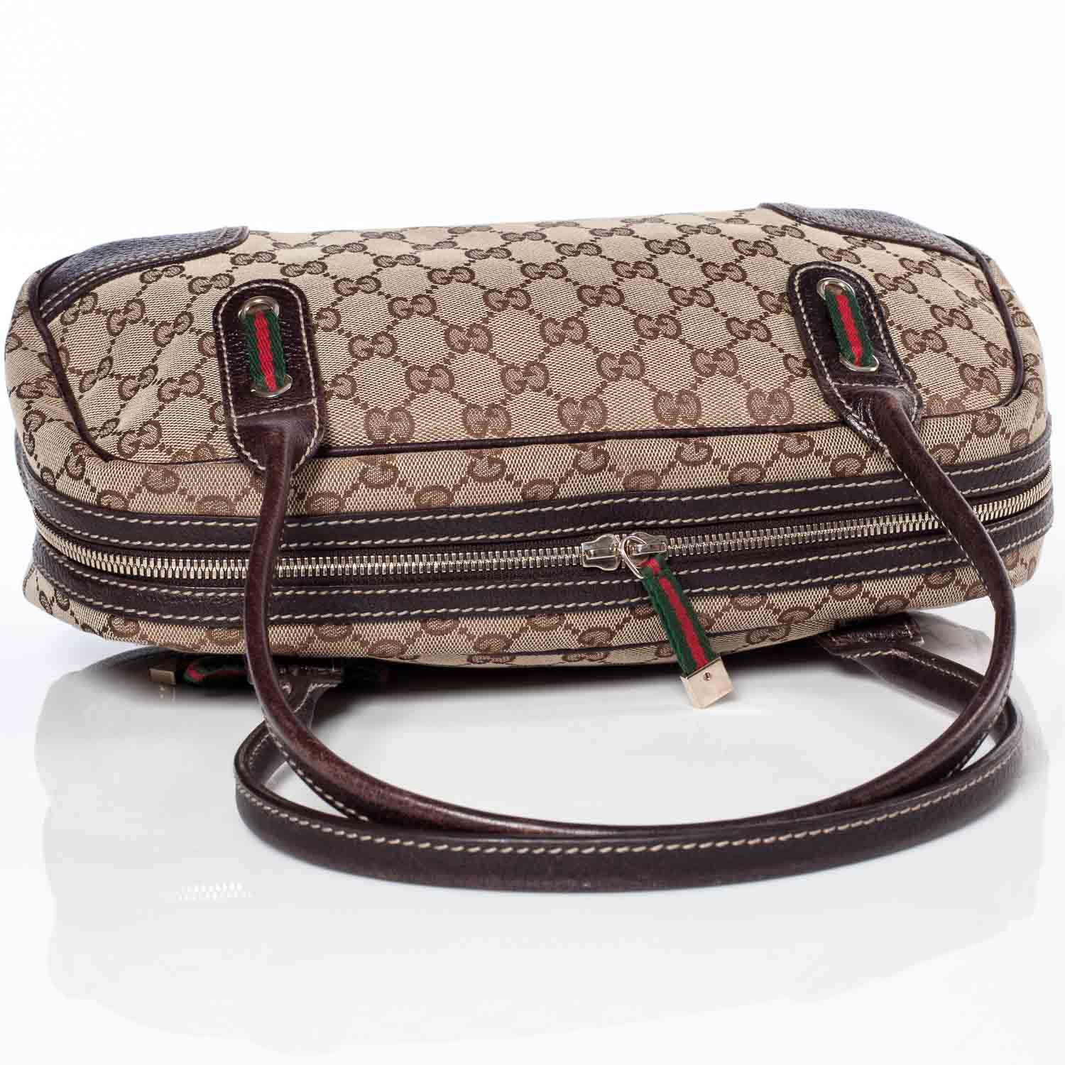 Gucci Monogram Small Princy Satchel Dark Brown 8 of 9