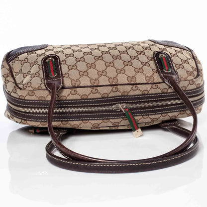 Gucci Monogram Small Princy Satchel Dark Brown 8 of 9