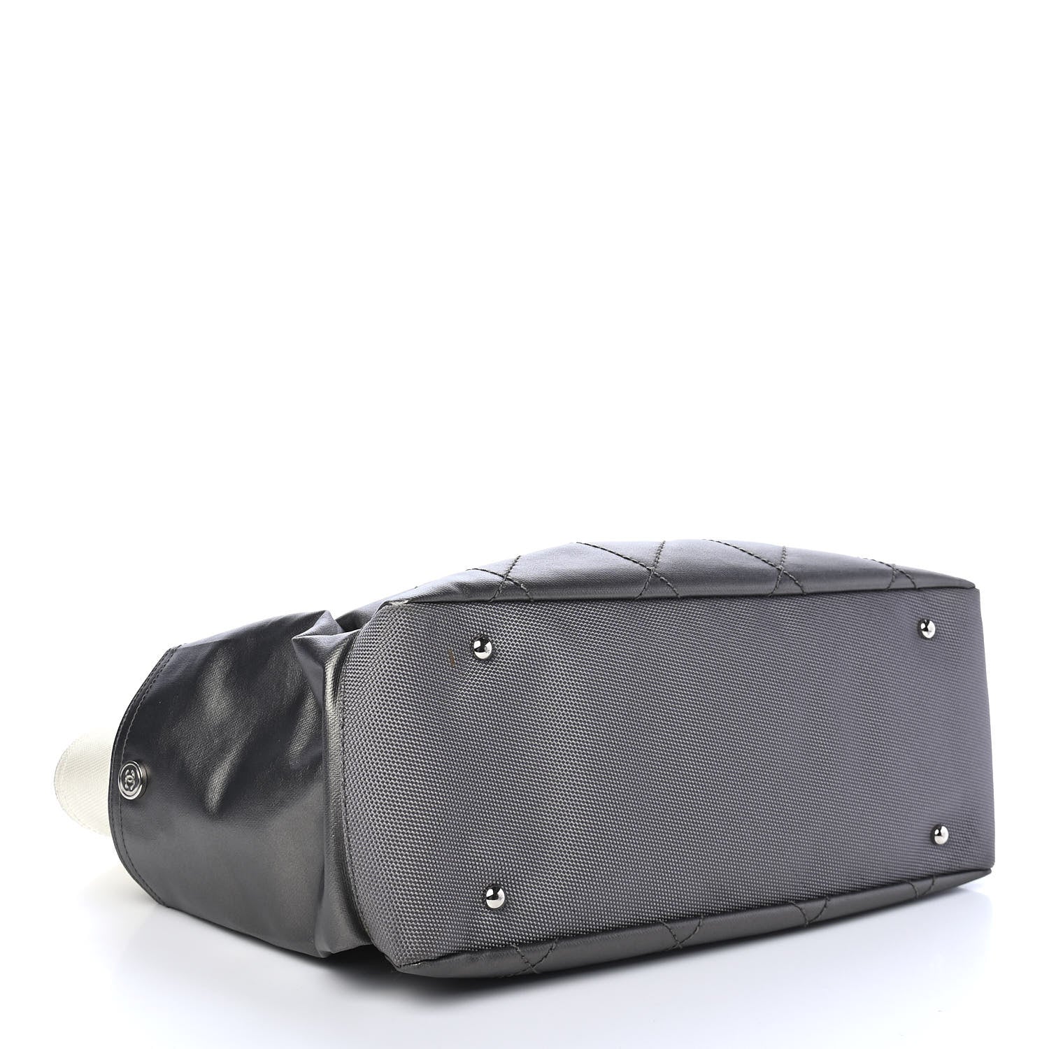 Chanel Coated Canvas Quilted Large Paris Biarritz Tote Silver 4 of 9