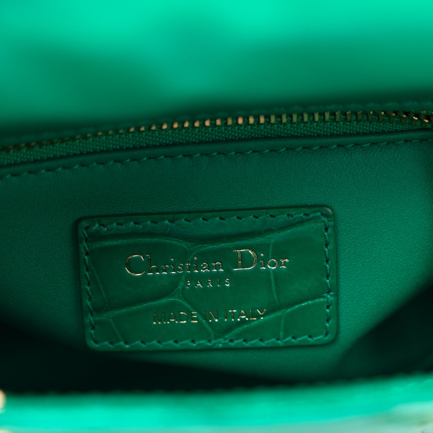 Christian Dior Alligator Swarovski Crystal Mini Lady Dior Green 6 of 10