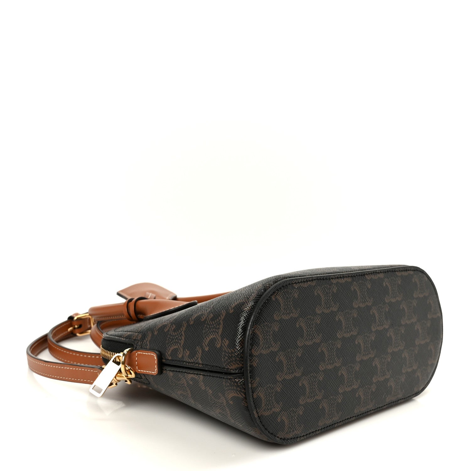 Celine Canvas Calfskin Triomphe Teen Honorine Bag Tan 4 of 10