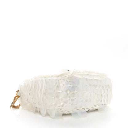 Miu Miu Sequin Crochet Mini Wander Hobo White 4 of 9
