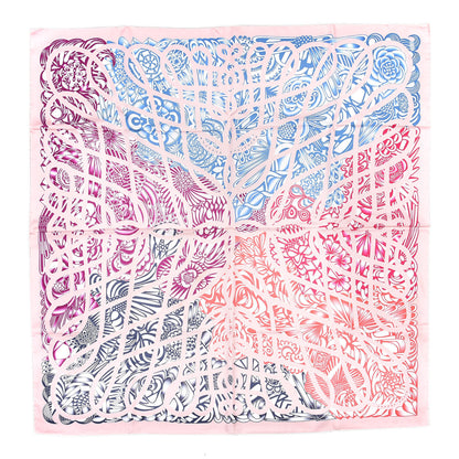 Hermes Silk Reverie Solitaire Scarf 90 Rose Pale Bleu Fuchsia 1 of 6