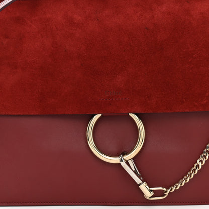 Chloe Calfskin Suede Medium Faye Shoulder Bag Plum Purple 8 of 12