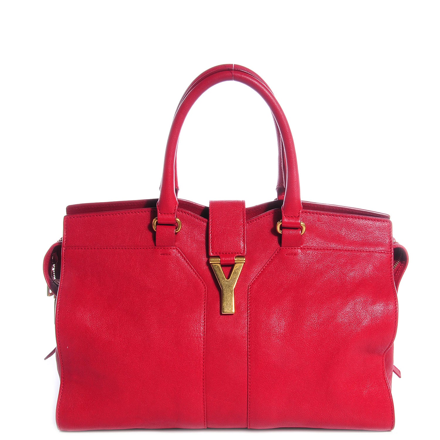 Saint Laurent Sheepskin Medium Cabas ChYc Red 1 of 9
