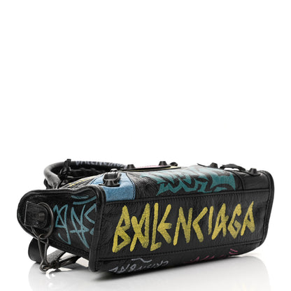 Balenciaga Agneau Arena Graffiti All Over Classic Hardware Mini City Black Multicolor 4 of 10