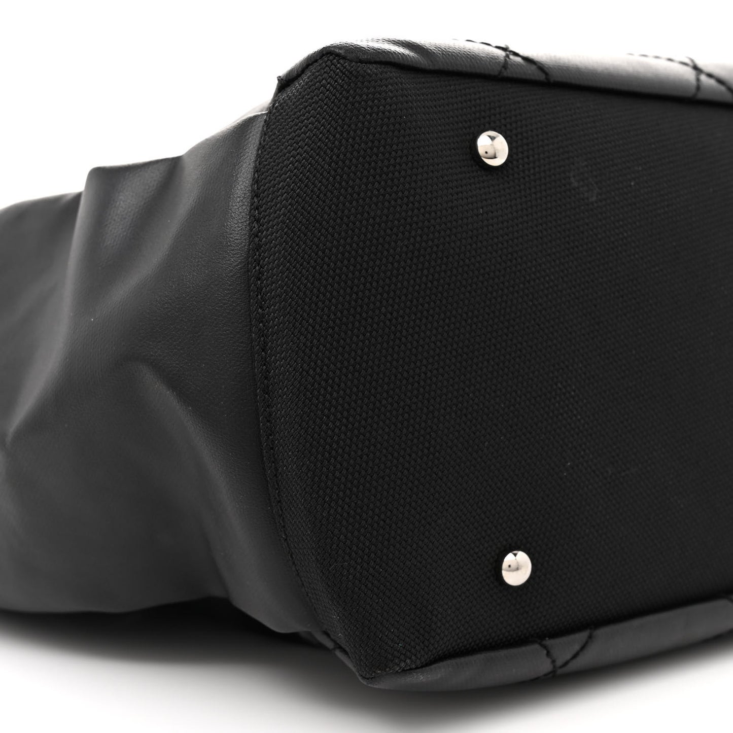 Coated Canvas Quilted Large Paris Biarritz Tote Black