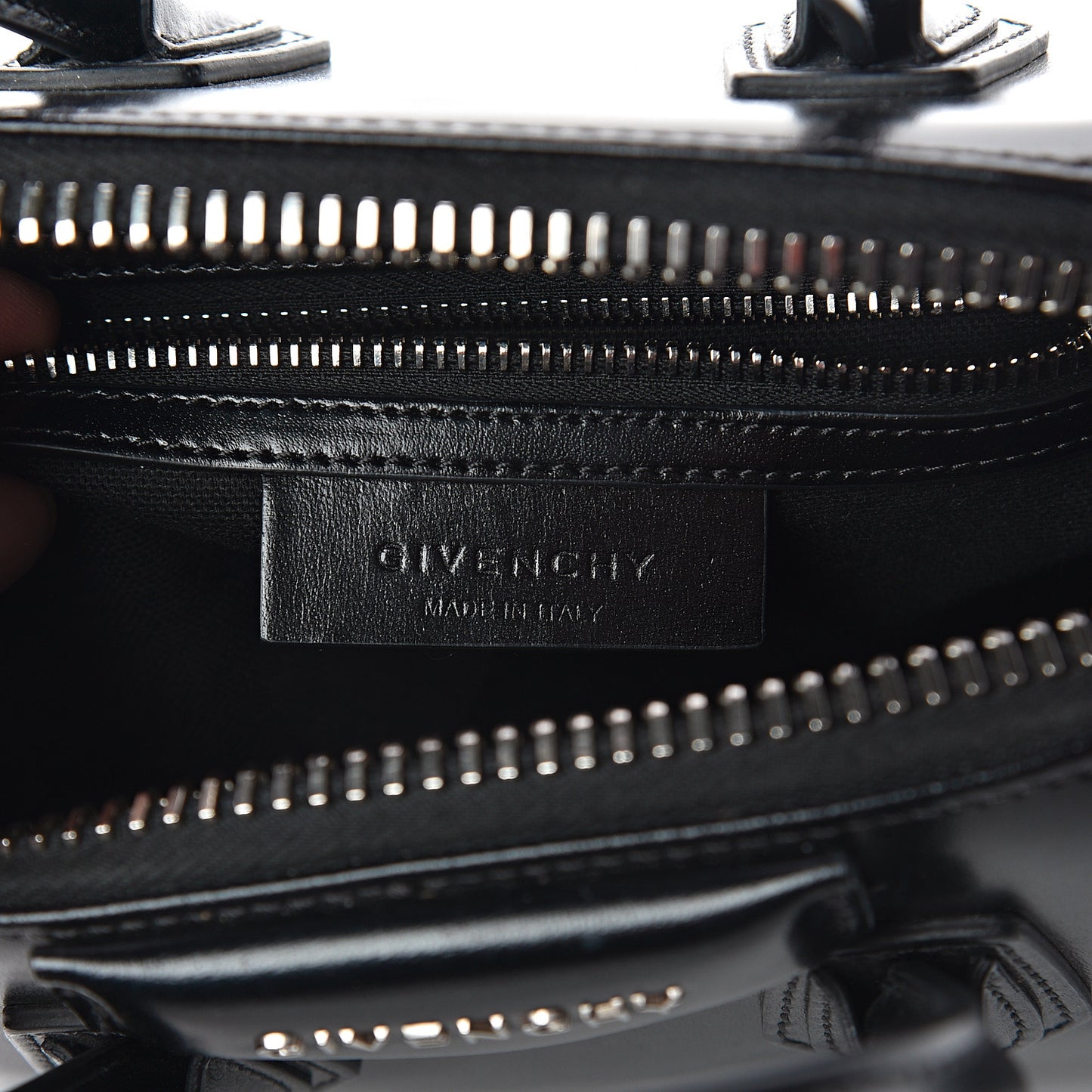 Shiny Lord Calfskin Mini Antigona Black