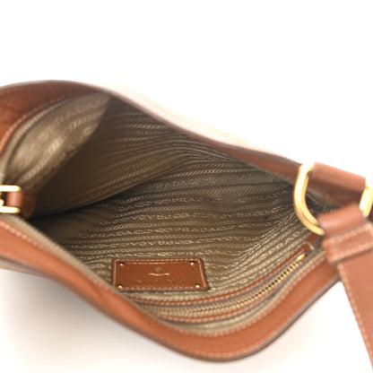 Prada Jacquard Logo Small Flat Messenger Bag Corda Brandy 5 of 15