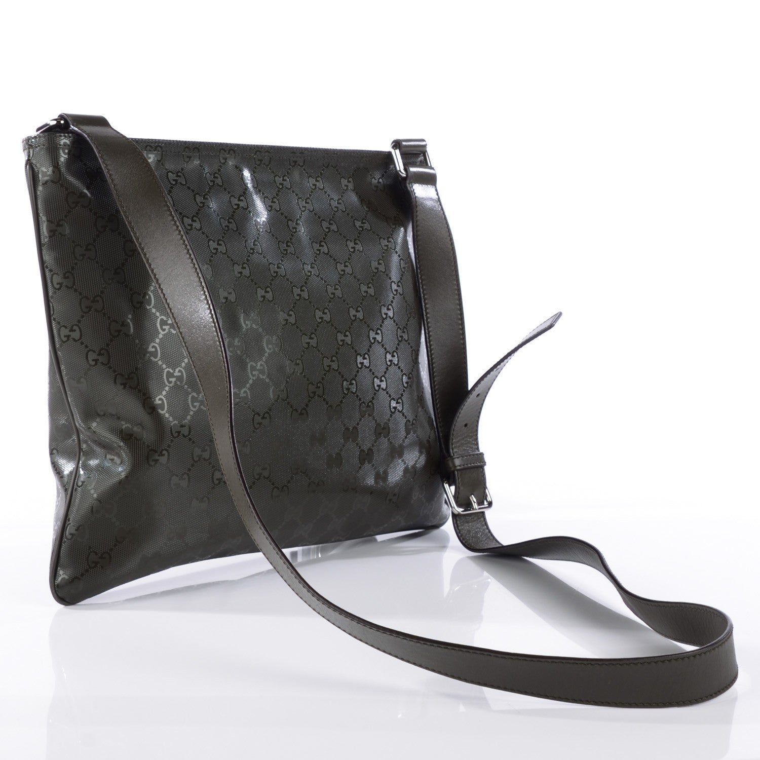 Gucci Imprime Monogram Medium Flat Messenger Bag Military 3 of 7